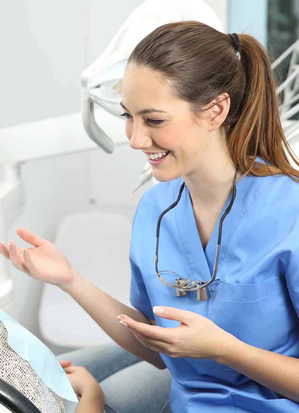 Someone smiling in a dentist’s chair