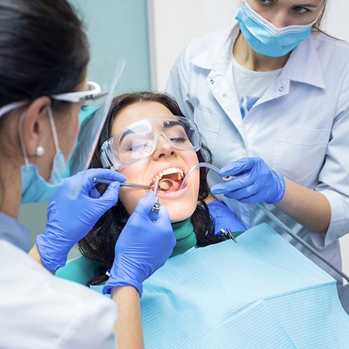 Man smiling in the dental chair